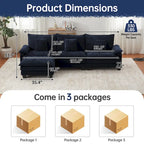 Modulares Sektionalsofa-Set, umwandelbares Schlafsofa mit Recamiere für Wohnungen