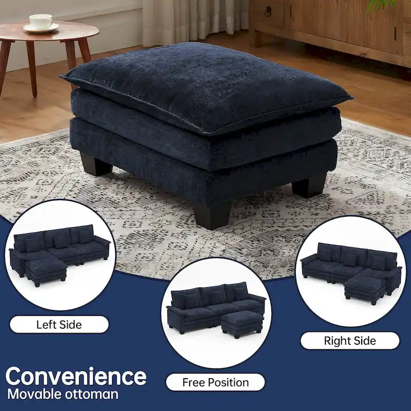 Modulares Sektionalsofa-Set, umwandelbares Schlafsofa mit Recamiere für Wohnungen