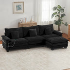 Modulares Sektionalsofa-Set, umwandelbares Schlafsofa mit Recamiere für Wohnungen