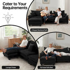 Modulares Sektionalsofa-Set, umwandelbares Schlafsofa mit Recamiere für Wohnungen