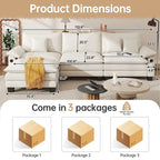 Modulares Sektionalsofa-Set, umwandelbares Schlafsofa mit Recamiere für Wohnungen