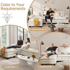 Modulares Sektionalsofa-Set, umwandelbares Schlafsofa mit Recamiere für Wohnungen
