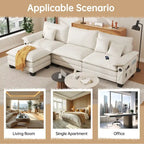 Modulares Sektionalsofa-Set, umwandelbares Schlafsofa mit Recamiere für Wohnungen