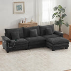 Modulares Sektionalsofa-Set, umwandelbares Schlafsofa mit Recamiere für Wohnungen