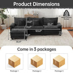 Modulares Sektionalsofa-Set, umwandelbares Schlafsofa mit Recamiere für Wohnungen