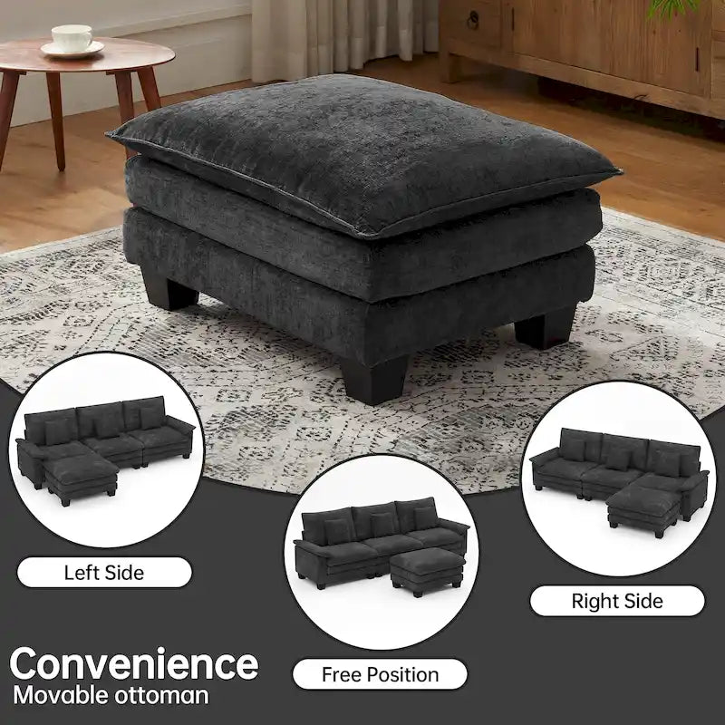 Modulares Sektionalsofa-Set, umwandelbares Schlafsofa mit Recamiere für Wohnungen