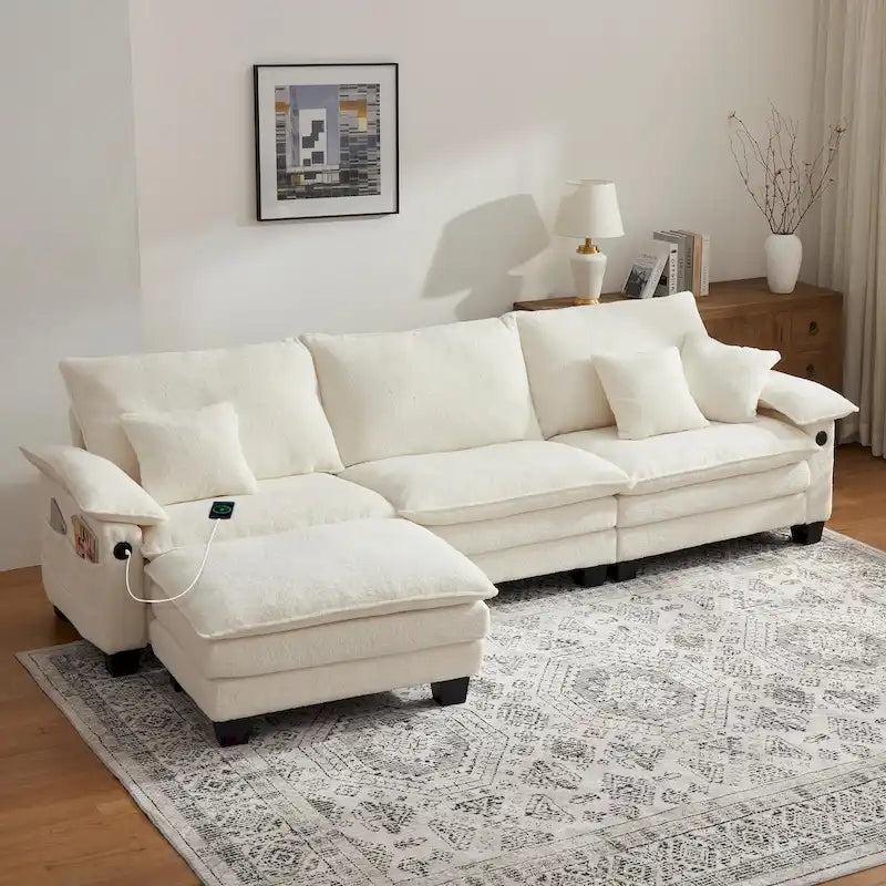 Modulares Sektionalsofa-Set, umwandelbares Schlafsofa mit Recamiere für Wohnungen