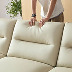 Gebogene Sektionscouch aus Leder für das Wohnzimmer, gepolstertes 4-Sitzer-Sofa-Set