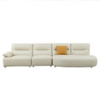 Gebogene Sektionscouch aus Leder für das Wohnzimmer, gepolstertes 4-Sitzer-Sofa-Set