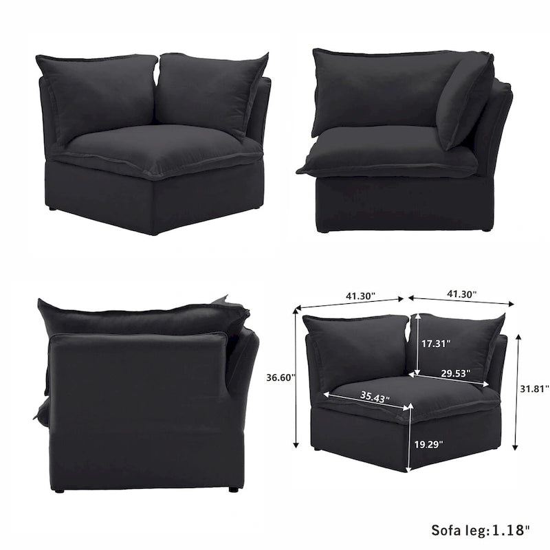 5-Sitzer modernes V-förmiges Ecksofa für das Wohnzimmer