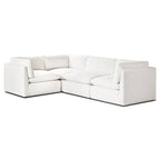Poly and Bark 4-Seat Davos Modular L-Sectional in Cotton White