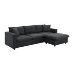 Modernes Sektionalsofa, L-förmige Couchgarnitur mit 2 kostenlosen Kissen, 4-Sitzer-Couchgarnitur aus Polyestergewebe mit umwandelbarem Ottoman