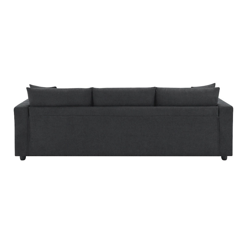 Modernes Sektionalsofa, L-förmige Couchgarnitur mit 2 kostenlosen Kissen, 4-Sitzer-Couchgarnitur aus Polyestergewebe mit umwandelbarem Ottoman