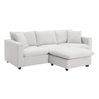 Modernes Sektionalsofa, L-förmige Couchgarnitur mit 2 kostenlosen Kissen, 4-Sitzer-Couchgarnitur aus Polyestergewebe mit umwandelbarem Ottoman
