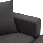 Modernes Sektionalsofa, L-förmige Couchgarnitur mit 2 kostenlosen Kissen, 4-Sitzer-Couchgarnitur aus Polyestergewebe mit umwandelbarem Ottoman