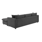 Modernes Sektionalsofa, L-förmige Couchgarnitur mit 2 kostenlosen Kissen, 4-Sitzer-Couchgarnitur aus Polyestergewebe mit umwandelbarem Ottoman