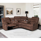 93 Breite Polyester/Wildleder 5-teiliges manuelles Relaxsofa-Schnittsofa