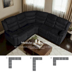 93 Breite Polyester/Wildleder 5-teiliges manuelles Relaxsofa-Schnittsofa
