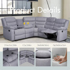 93 Breite Polyester/Wildleder 5-teiliges manuelles Relaxsofa-Schnittsofa