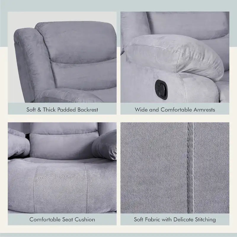 93 Breite Polyester/Wildleder 5-teiliges manuelles Relaxsofa-Schnittsofa