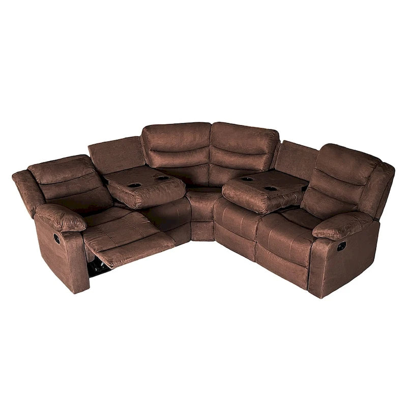 93 Breite Polyester/Wildleder 5-teiliges manuelles Relaxsofa-Schnittsofa