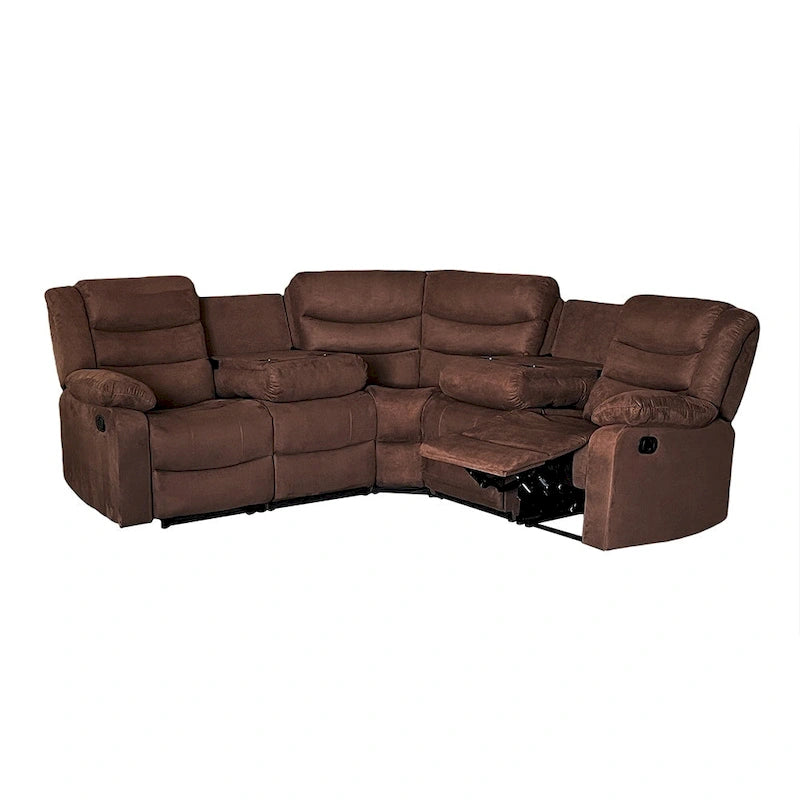 93 Breite Polyester/Wildleder 5-teiliges manuelles Relaxsofa-Schnittsofa