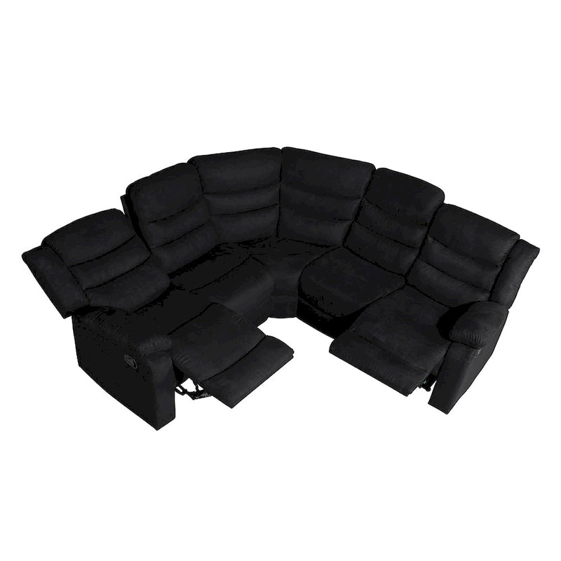 93 Breite Polyester/Wildleder 5-teiliges manuelles Relaxsofa-Schnittsofa