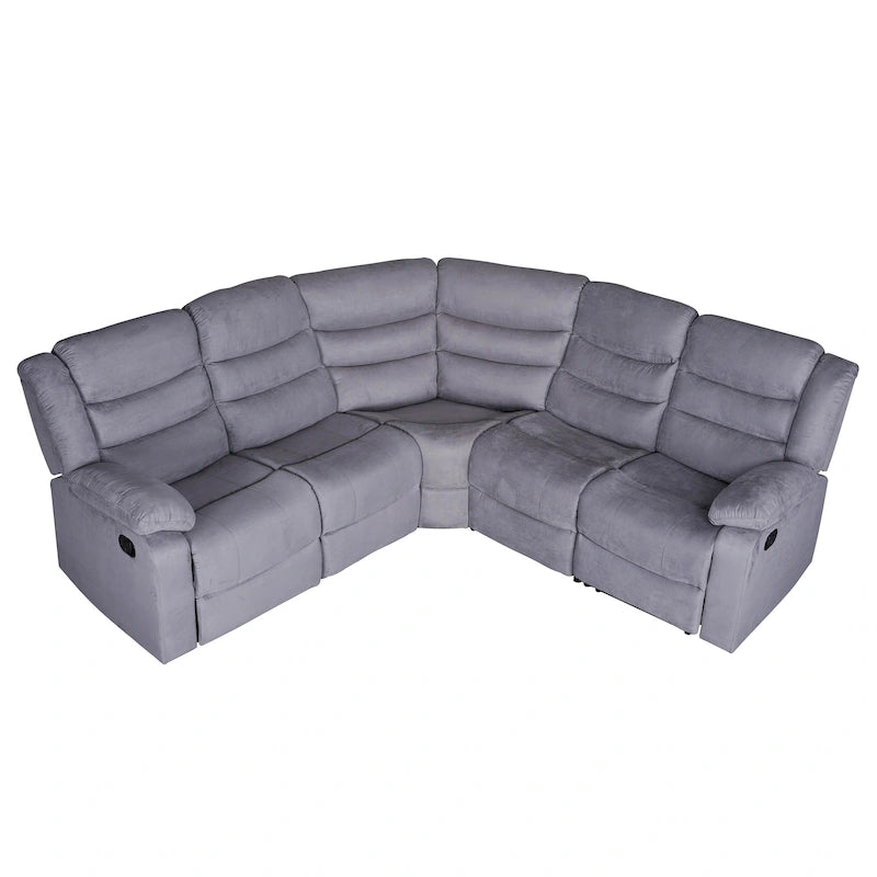 93 Breite Polyester/Wildleder 5-teiliges manuelles Relaxsofa-Schnittsofa
