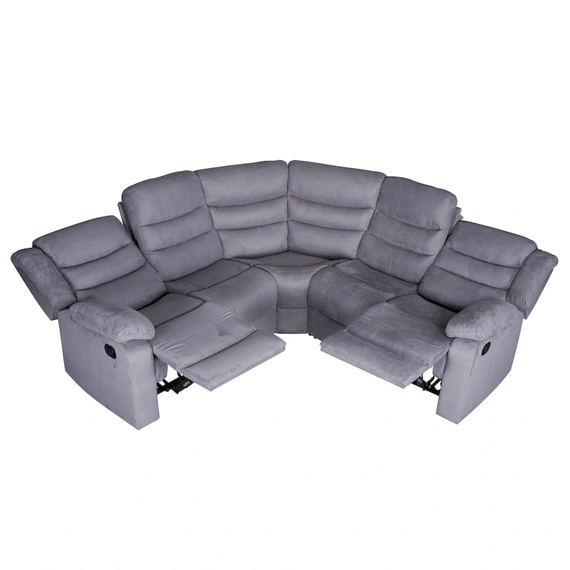 93 Breite Polyester/Wildleder 5-teiliges manuelles Relaxsofa-Schnittsofa