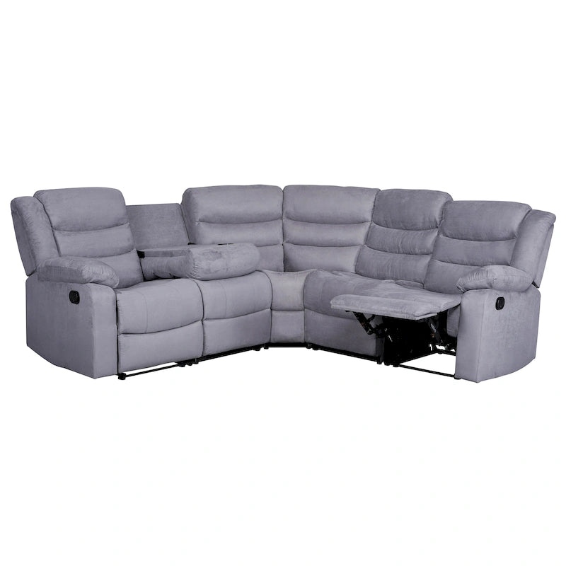 93 Breite Polyester/Wildleder 5-teiliges manuelles Relaxsofa-Schnittsofa