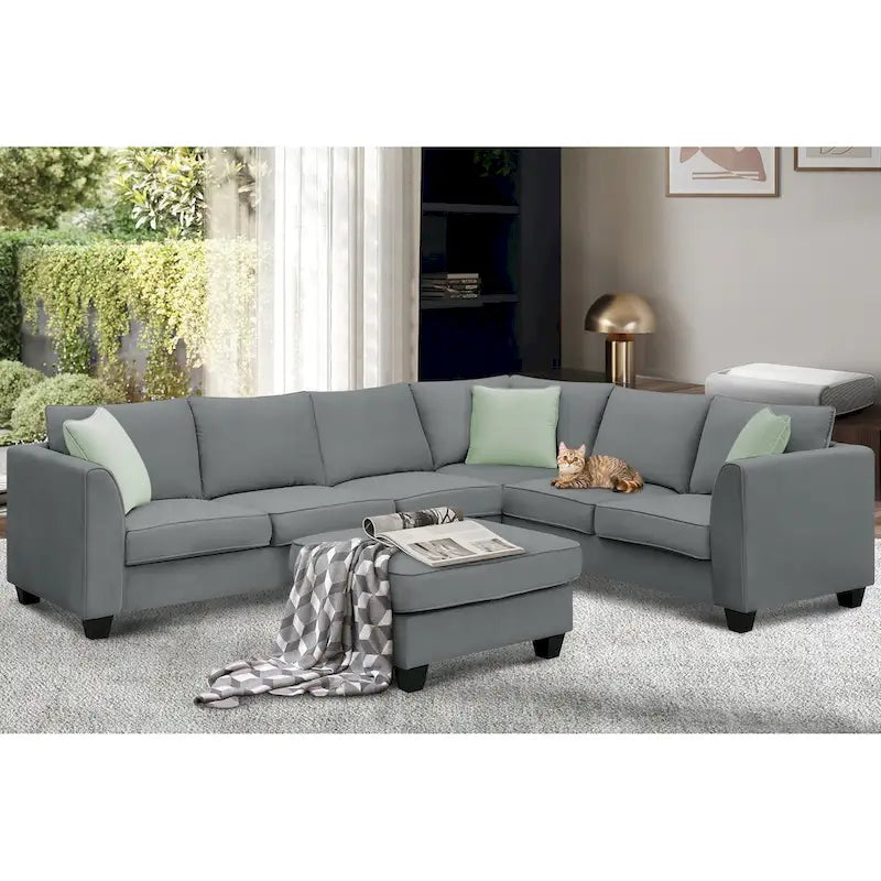 Modernes Sektionalsofa mit Ottomane, modular, geräumig