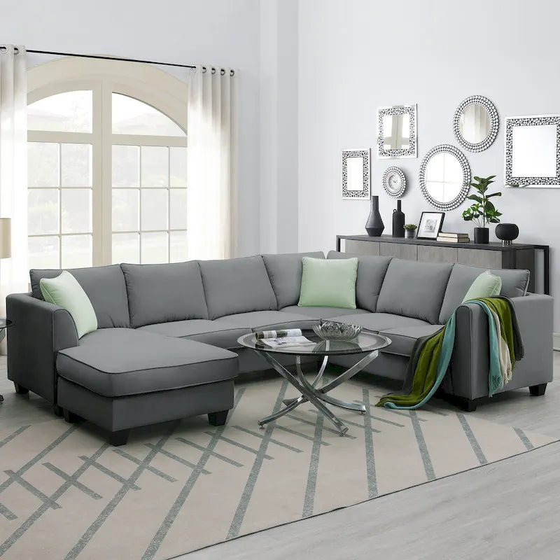 Modernes Sektionalsofa mit Ottomane, modular, geräumig