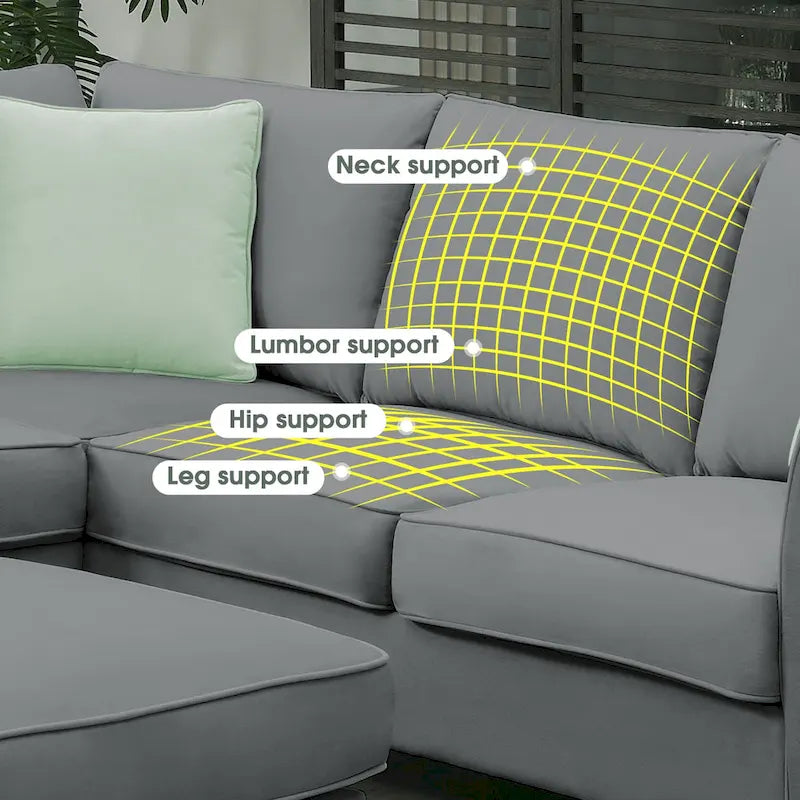 Modernes Sektionalsofa mit Ottomane, modular, geräumig