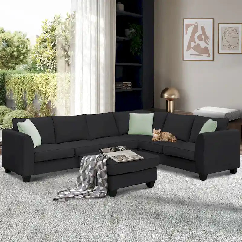 Modernes Sektionalsofa mit Ottomane, modular, geräumig