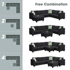 Modernes Sektionalsofa mit Ottomane, modular, geräumig