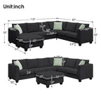 Modernes Sektionalsofa mit Ottomane, modular, geräumig
