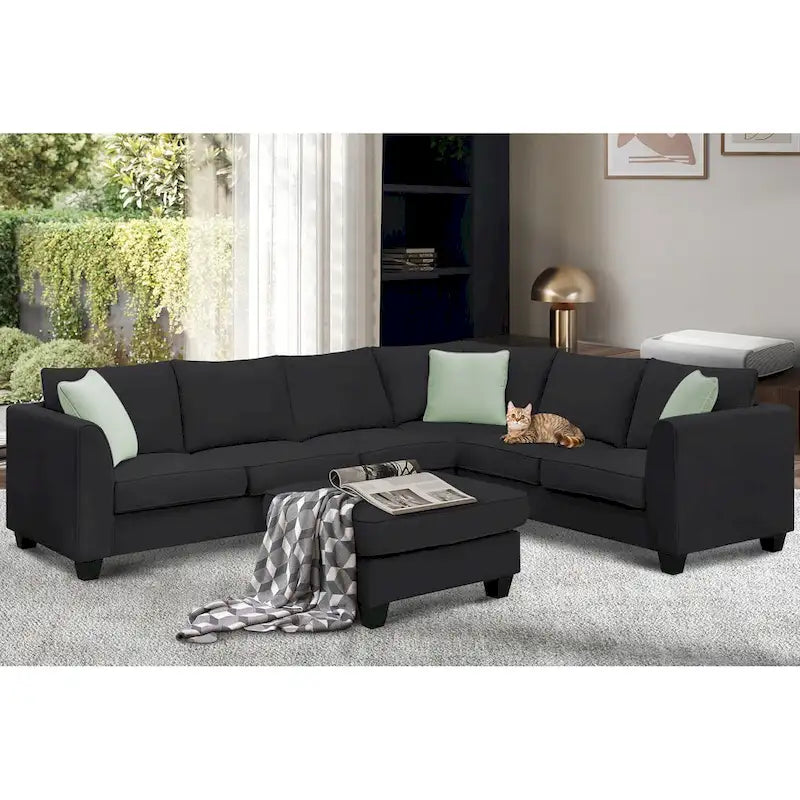 Modernes Sektionalsofa mit Ottomane, modular, geräumig