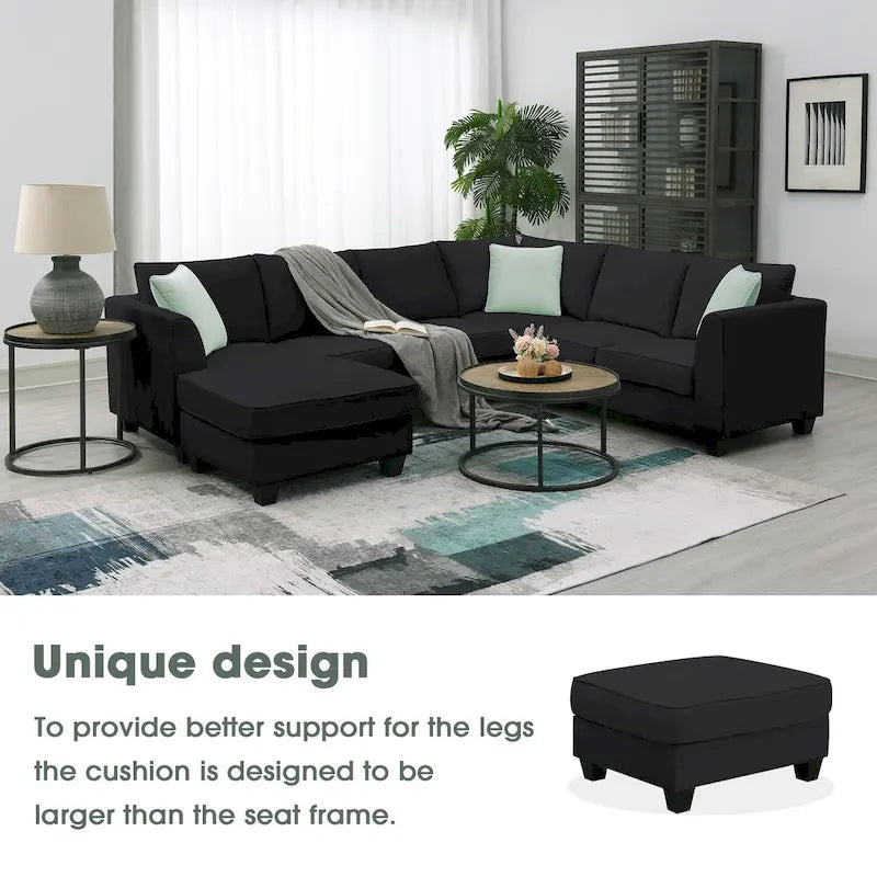 Modernes Sektionalsofa mit Ottomane, modular, geräumig