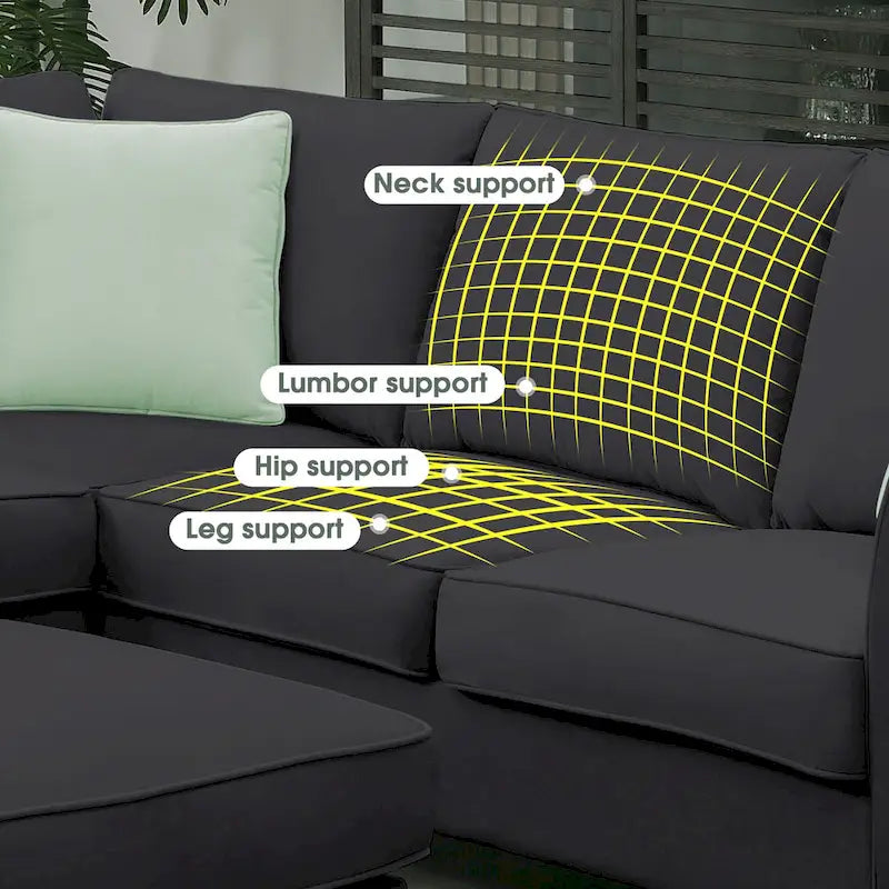Modernes Sektionalsofa mit Ottomane, modular, geräumig