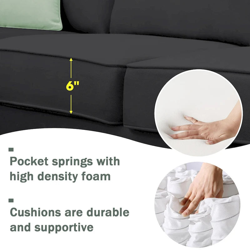 Modernes Sektionalsofa mit Ottomane, modular, geräumig