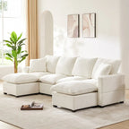Modernes 6-Sitzer Freikombinations-U-förmiges Modulares Sofa, Sektionscouch-Set mit 2 Kissen