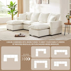 Modernes 6-Sitzer Freikombinations-U-förmiges Modulares Sofa, Sektionscouch-Set mit 2 Kissen