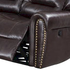 Qox Power-Liege-Ecksofa-Set, USB-Anschluss, Kunstleder, Braun