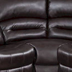 Qox Power-Liege-Ecksofa-Set, USB-Anschluss, Kunstleder, Braun