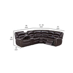 Qox Power-Liege-Ecksofa-Set, USB-Anschluss, Kunstleder, Braun