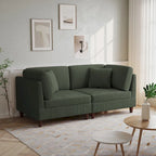 Kord-Modulsofa-Set mit Kissen
