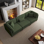 Kord-Modulsofa-Set mit Kissen