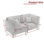 Kord-Modulsofa-Set mit Kissen