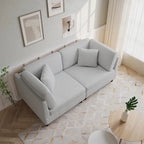 Kord-Modulsofa-Set mit Kissen
