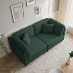 Kord-Modulsofa-Set mit Kissen